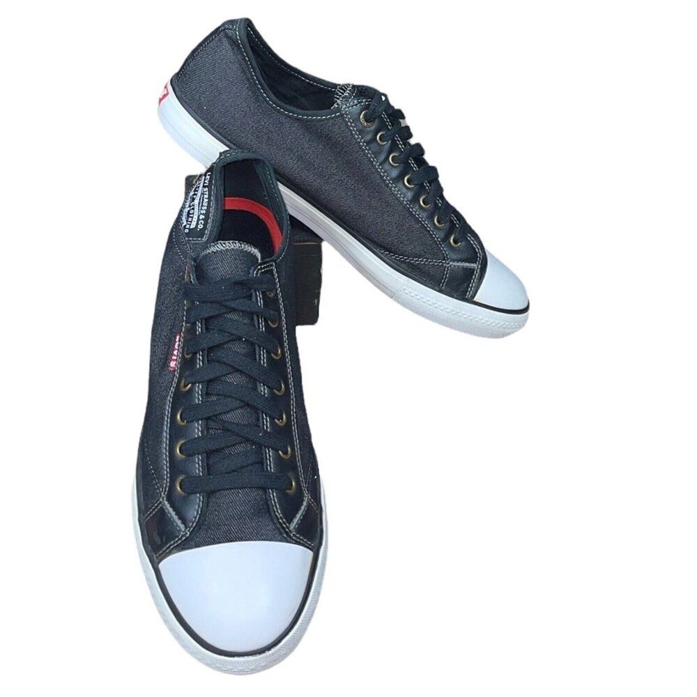 Levi's Strauss & Co. Men's Levi Denim Lace Up Black Herringbone Sneakers SZ 11
